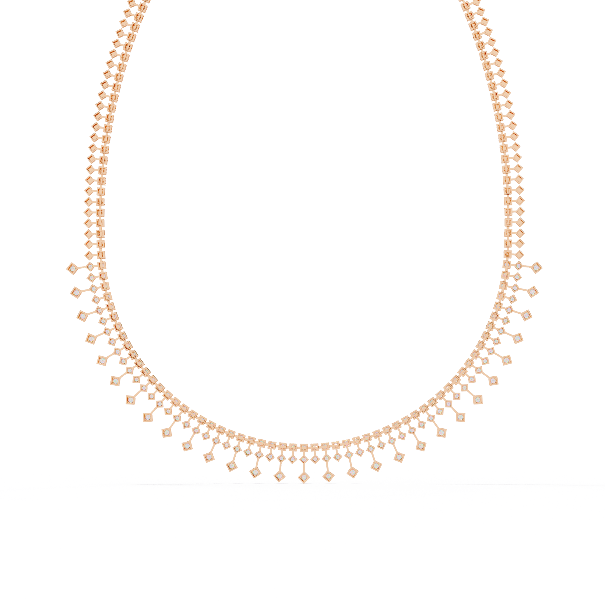 Solitairekart 4.51ct Graduated Natural Diamond Drop Necklace-HI Color, VS-SI Clarity
